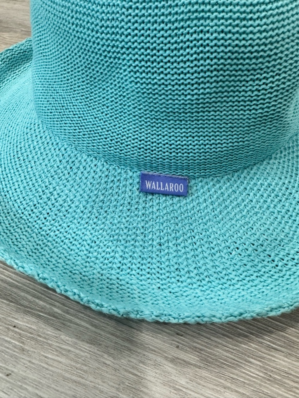 Wallaroo Turquoise Knit Wide-Brim Sun Hat - Picture 2 of 4